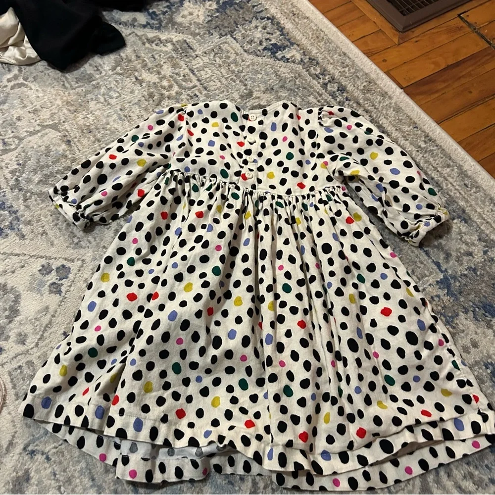 Hanna Andersson Kids Youth Girls 120 6, 7 Flannel Polka Dot Dress